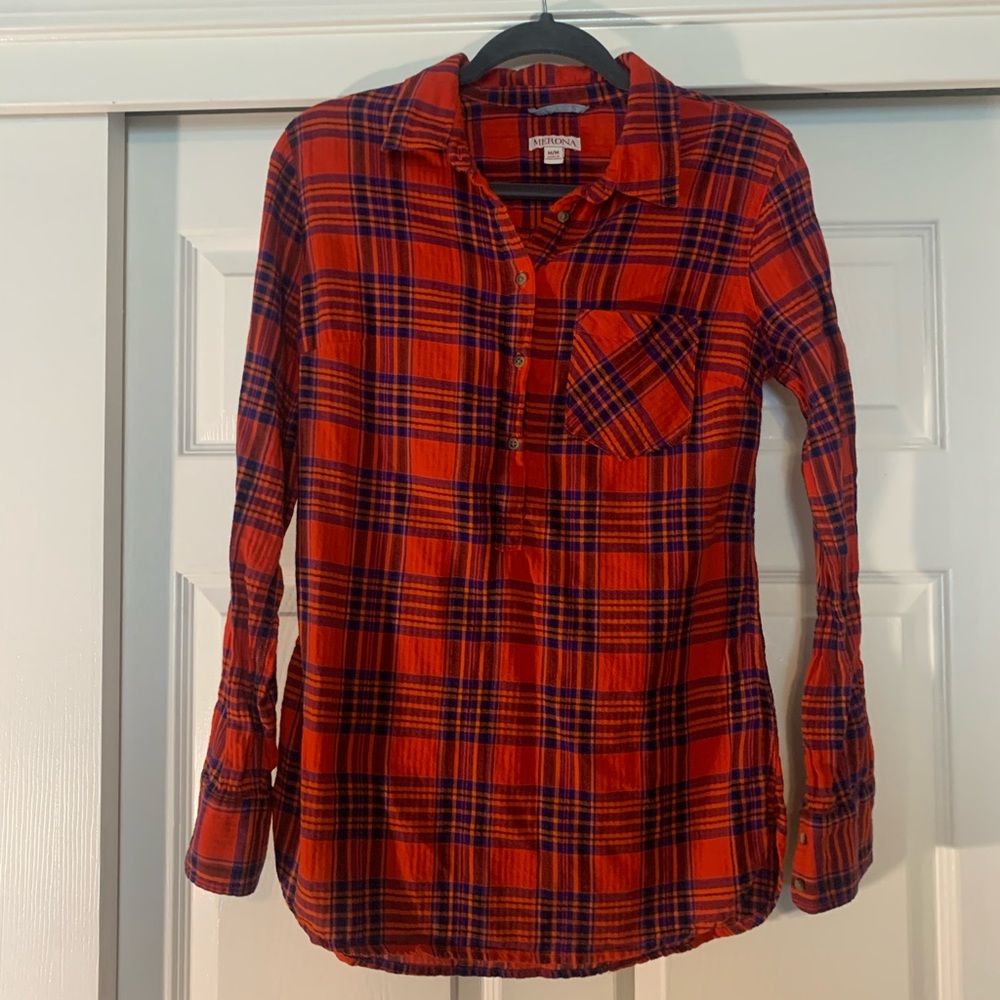 Melons red plaid shirt